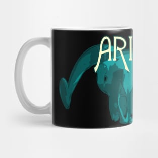 Blue Ram Skull for Aries Astrological Zodiac Sign Mug